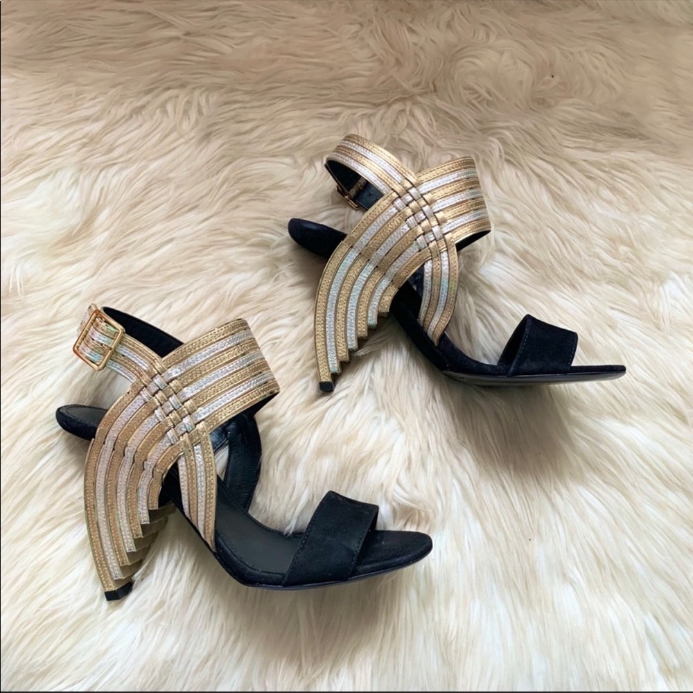 New! SALVATORE FERRAGAMO Lenny Mirror Sandals - Picture 12 of 16